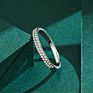Double Row Diamonds Jewelry 925 Sterling Silver Cubic Zirconia Rings for Woman