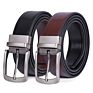 Double Sides Rotatable Pin Buckle Leather Belt Men for Jeans Pants