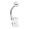 Double Zircons Drop Tear Design Mistletoe Belly Piercing Surgical Steel Belly Rings Jewelry