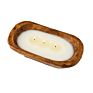 Dough Bowl Candle - Hand Carved Scented Wooden Soy Wax Candle Boat