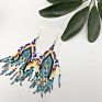Dream Catcher Bead Earrings Dangle for Women"Japan Seed Bead" Girls Hypoallergenic Beaded Native American