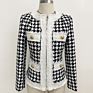 Dropshipping Tweed Houndstooth Two Piece Jacket Short Skirt Set for Women,Women Two Piece Jacket Short