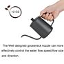 Durable Black Non-Stick Coated 12Oz Stainless Steel Gooseneck Pour over Kettle Jug Spout Drip Pot for Hanging Ear Coffee