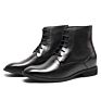 Durable Plush Lining Leather Outdoor Elevator Boots Shoes Men