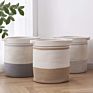 Durable Soft Customized round Foldable Storage Cotton Rope Laundry Basket