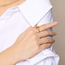Dylam No Moq Simple Rings for Women Jewelry Unique Gold Plating Rectangle Shape Stainless Steel Ring