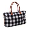 E291 Women Travel Canvas Buffalo Monogrammed Large Capacity Handbag Overnight Plaid Weekender Bags