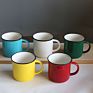 Eco-Friendly Bone Solid Color Glaze Ceramic Mug Drinkware Camping Coffee Enamel Mug Cup