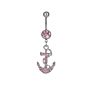 Eico Jewelry Stainless Steel Anchor Pendant Belly Button Ring Belly Button Nail- Nickel Free