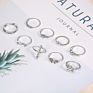 Elegant 9 Pcs/Set Totem Bird Eye Finger Rings Set Knuckle Finger Statement Ring Jewelry