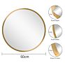Elegant Contemporary Decorative 60Cm Diameter round Wall Hanging Mirror with Hooks