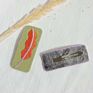 Embroidery Floral Leaf Snap Hair Clip Oval Square Fabric Sweet Retro Flower Hairpin Side Hair Clip Bb Clip for Women Girls
