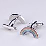 Enamel Cartoon Rainbow Cufflinks