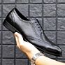 England Formal Official Business Cowhide Genuine Leather Brogue Derby Dress Shoes Suit Shoes