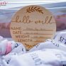Engraved Newborn Stats Hello World Baby Name Sign Plaque Baby Name Announcement Card
