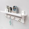 Entryway Wall Mounted Wooden Hanging Shelf with 4 Key Hooks