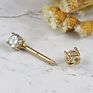 Eternal Metal 14K Gold Nipple Ring Barbell with 5Mm Prong Setting Cz Piercing Jewelry