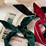 Eur-American Autumn and Knot Headband Vintage Velvet Pearl Green Bow Rabbit Women Hair Accessories