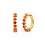 European and American Inlaid Brick Color Zircon Gold - Plated Women's Earring