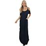 European and American Loose Waist Cotton Sling Dress Solid Color Ruffled Temperament Commuter Women's Dress