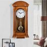 European Battery Operated Antique Grandfather Wall Mounted Wood Vintage Pendulum Wall Clock