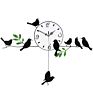 European Style Lovely Birds Decorate Metal Wall Clock