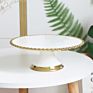 European Style round Luxury Decorative Gold Wedding Ceramic Cake Stand with Glass Cover