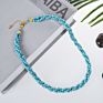 European Twist Chain Pendant Necklace 3 Rows Naturally Stay Twisted 3Mm Turquoise Twist Necklace