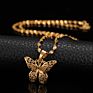Exquisite 24K Gold Butterfly Charm Necklace Women Choker Collar Water Wave Chain Jewelry Butterfly Pendant Necklace