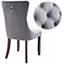 Exquisite and Gratifying Gray Velvet Upholstered Back Button Tufted Nailhead Solid Wood Legs Kitchen Dining Chair Us Inventory