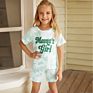 Family Matching Pajama Casual Mothers Day Clothes Two Piece Tshirt + Shorts Pjs Set Mommy and Me Loungewear