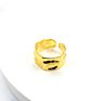 Fashionable 925 Silver Plated Brass Wave Sand Uneven Surface Rings Wide Gold Tone Irregular Bumpy Hammered Open Ring