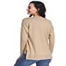Fashionable Khaki Black Blue Cotton Soft Solid Women Pullover Sweater