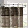 Faux Silk Pieced Striped Modern Microfiber Bath Curtains Mildew Resistant Fancy Modern Shower Curtains for Bathroom