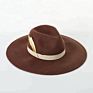 Feather Decoration 12.50Cm Wide Brim Fedora Hat Made of Wool Felt