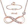 Fine Jewelry Designer S925 Real Silver Eight Earring Bracelet Women's Wedding Infinity Necklace Fine Jewelry Sets