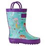 Fishing Gumboots Girls Waterproof Kids Footwears with Handle Made Rubber Rain Boots for Children
