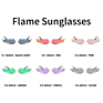 Flame Sunglasses Rimless Bat Sun Glasses Tears Shades Eyeglass Vintage Fire Shape Eyewear