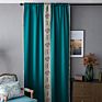 Flarol Embroidery Blackout Curtain for Livingroom and Bedroom Decoration with Tassels Polyester Rod Pocket