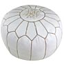 Flourish Chinese Suppliers round White Leather Ottoman Moroccan Pouf