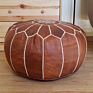 Flourish Moroccan Leather Pouf Ottoman Handmade Pouf Footstool