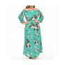 Flower Print Elegant Short Flutter Sleeve Casual Women Clothes Dress