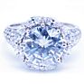 Flower Shape Moissanite Women Ring, Zircon Flower Ring 925 Silver
