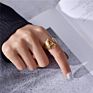 Flynee Jewelry Personalized Brass Gold Bold Initial Letter a to Z Open Alphabet Ring for Women