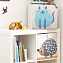 Foldable Grey Cute Children Baby Toy Storage Cube Chest Box Large Decorative Storage Bin with Logo