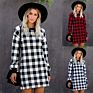 Forladies round Neck Long Sleeve Slim Plaid Printed Girl Dresses Elegant Casual Dress Women