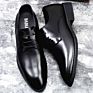 Formal Business Oxfords for Men Dress Lacing Shoes Genuine Leather Captoe Block Heel Black Chaussures En Cuir Pour Hommes