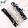 Four Row Diamond Fishing Line Braided One Word Clip Spring Rhinestone Ladies Hairpin
