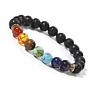 Free Sample Handmade Yoga Inspirational Bracelet, Natural Lava Stone Essential Oil Diffuser 7 Chakra Bead Bracelet