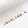 Free Sample Jewellery 18K Gold Plated Oval Gemstone Charm Necklaces for Women Jewellery